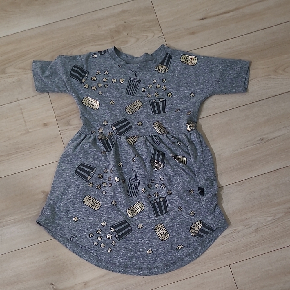Huxbaby Gray and Gold Kids Dress Size 4